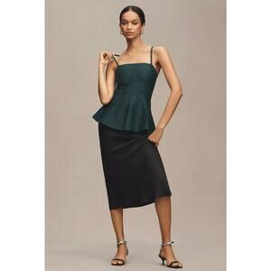 NWT Anthropologie Pilcro Hourglass Sparkly Sweater Tank Green Sz L Holiday Party